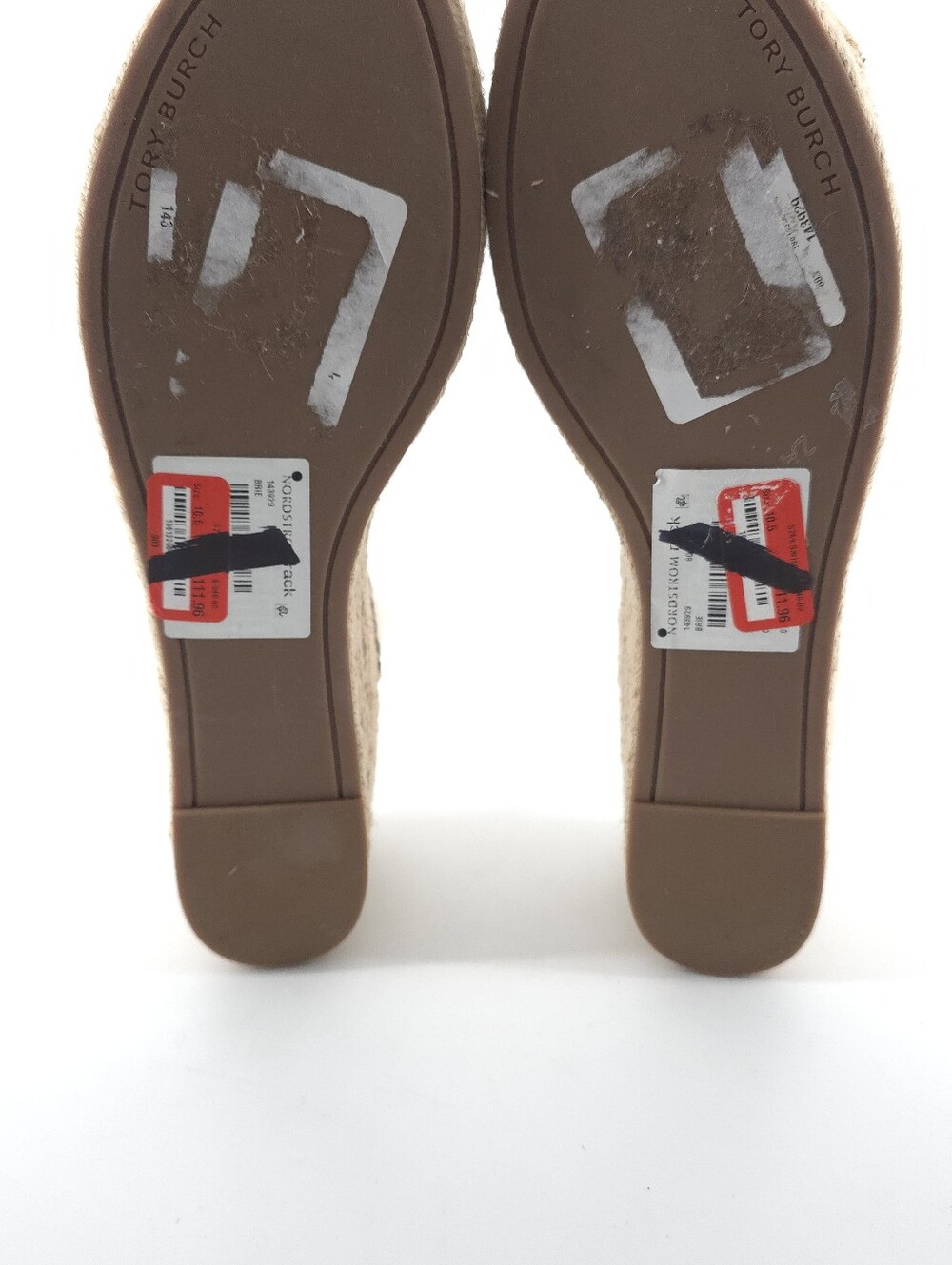 Tory Burch Basket-Weave Leather Espadrille Wedge Sandals Size 10.5 - Picture 10 of 11